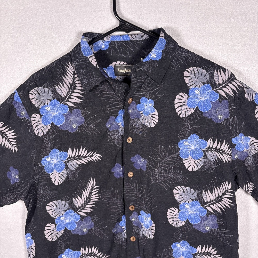 Vintage Neiman Marcus Silk Rayon Hawaiian Shirt Medium